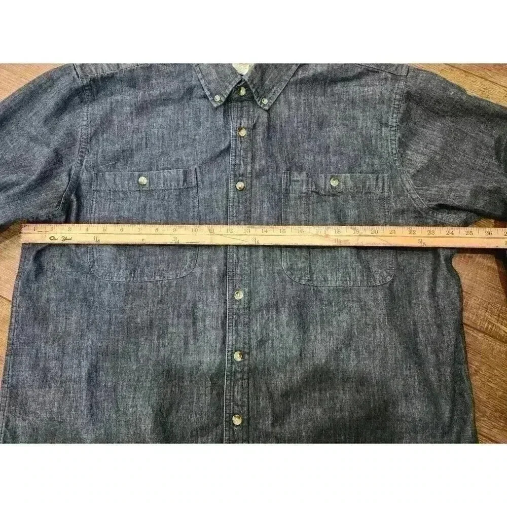 Scandia Woods Fleece Lined Jean Shirt Blue Button Up Work Wear Men’s XL - Picture 6 of 6